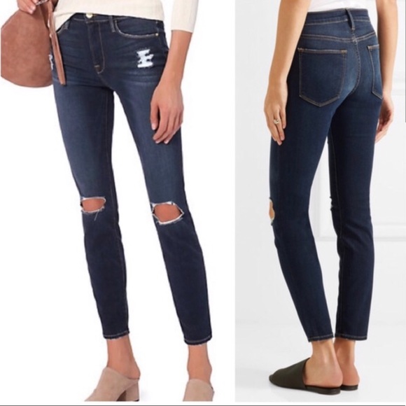 Frame Denim Denim - Frame Le High Skinny Crop Jeans Raw Hem